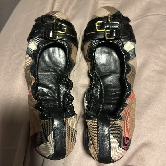 Burberry Nova Check triple buckle scrunch ballet flats - Picture 4 of 8